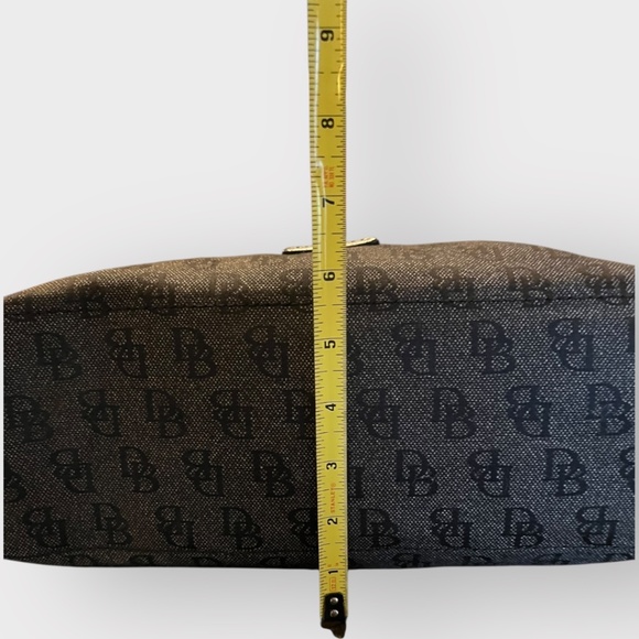 Authentic Dooney & Bourke Black DB Monogram Shoulder Bag w Duck Charm Vintage - Picture 12 of 16